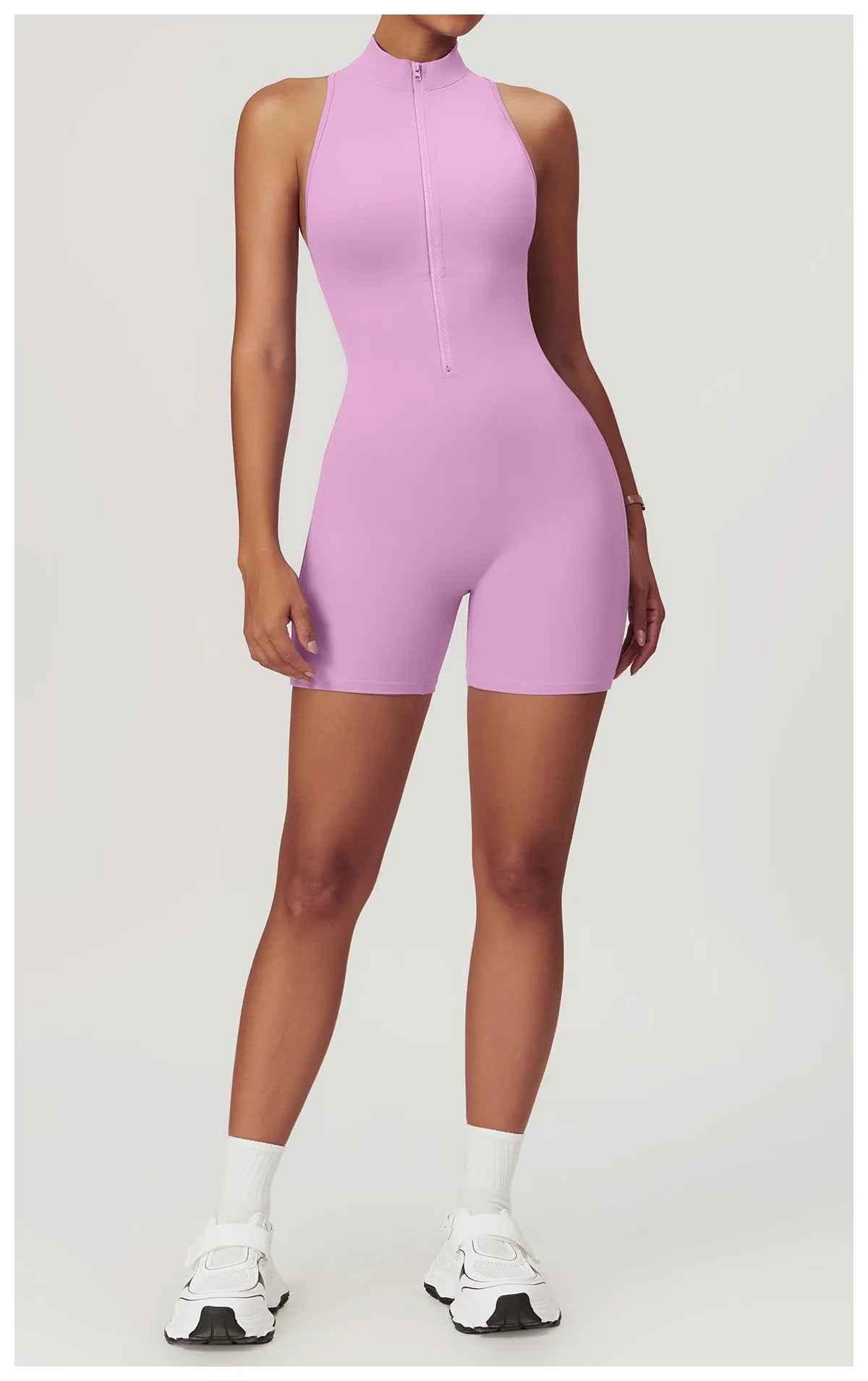 Scrunch Sports Overalls Gym Jumpsuit Women's Fitness Suit Short Sets for Woman Tracksuit Yoga Clothing Zipper Workout Sportswear