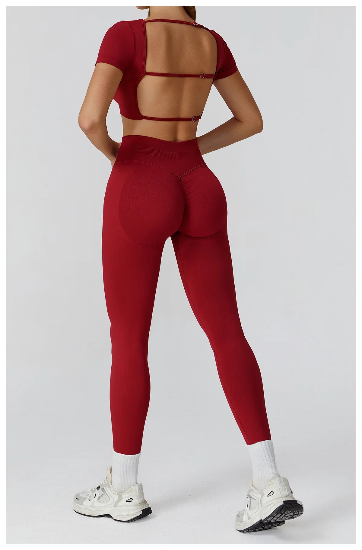 Seamless Women Yoga Top Backless Sport T Shirts Fitness Clothes Short Sleeve Yoga Shirt Gym Top Running Active Wear Sport Top