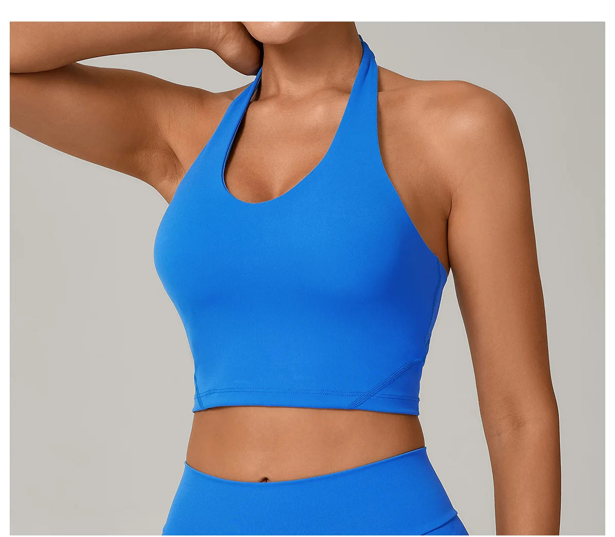Sexy Impact Sports Bra Women Halter Top High Support Push-up Open Back Gym Bra Shockproof Running Fitness Yoga Workout Underwear