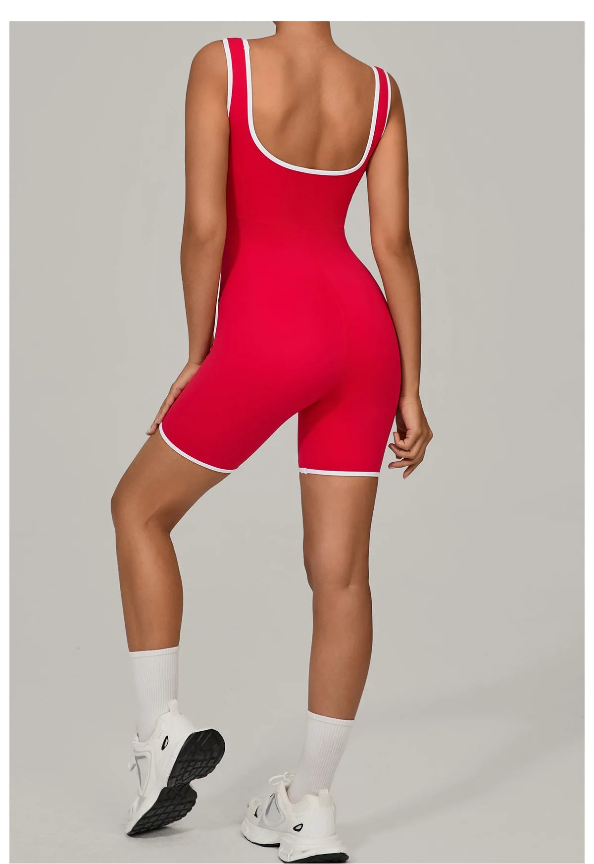 Women Color Blocked Yoga Jumpsuit Sleeveless Romper Elastic Quick Drying Fitness Workout Sportswear One-Piece Short Yoga Clothes
