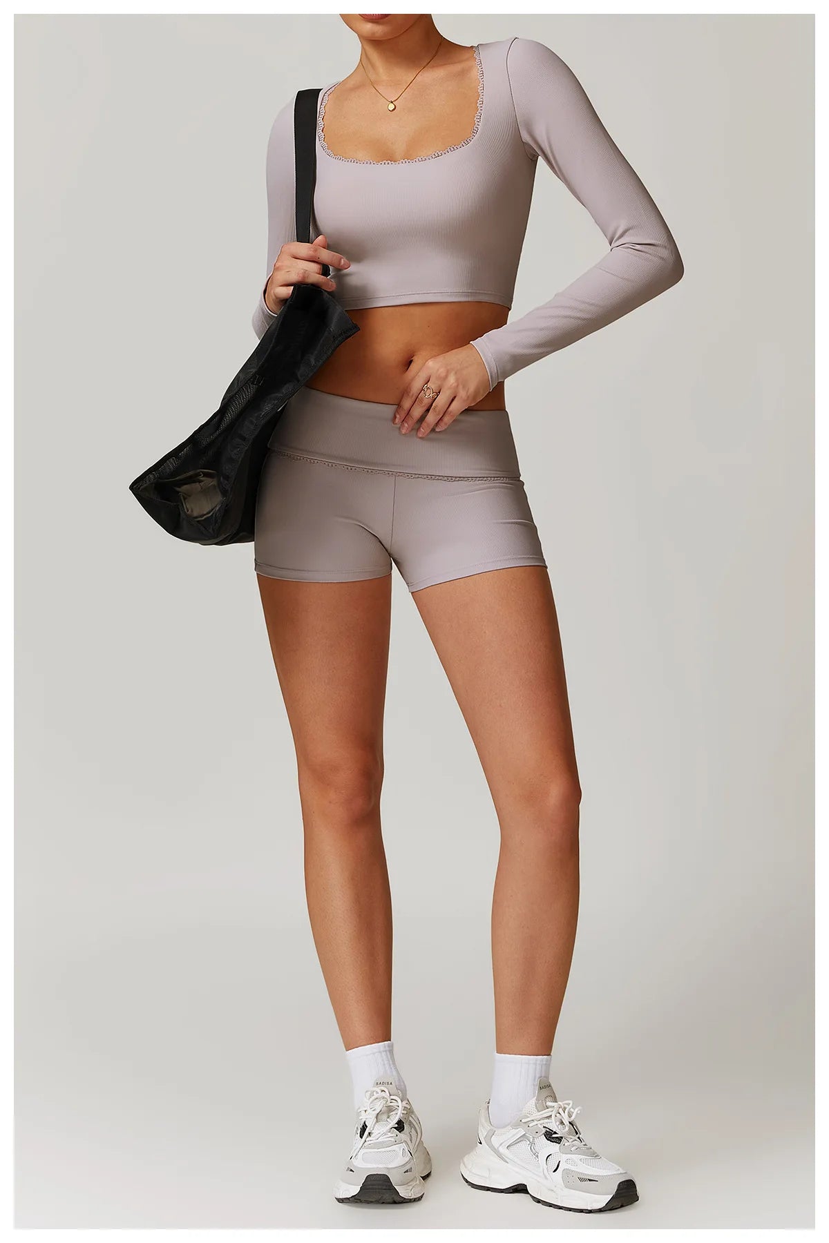 Ribbed Yoga Shirts For Women Long Sleeve Fitness Running Gym Clothes Push Up Workout Dry Fit Breathable High Elastic Sports Top