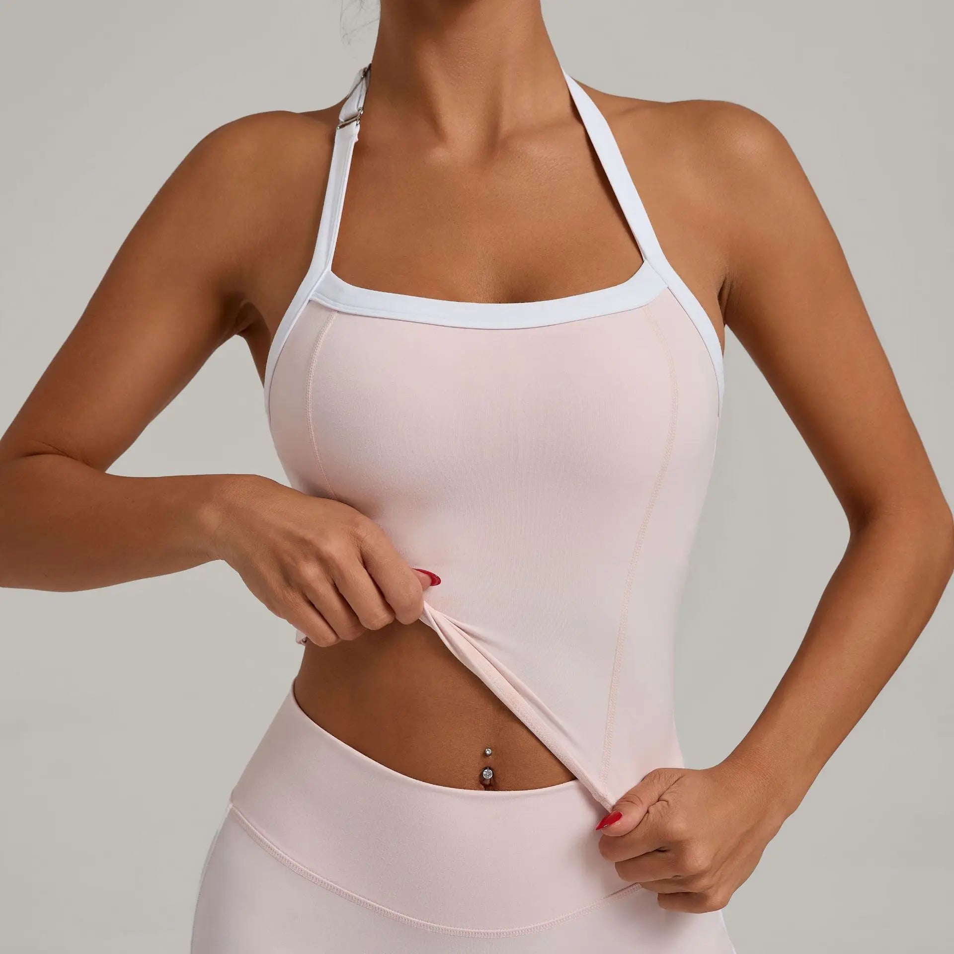Women Sports Bra Hanging Neck Top Push Up Fitness Yoga Bra Color Blocked Underwear Gym Sport Tops Women Running Vest Bralette