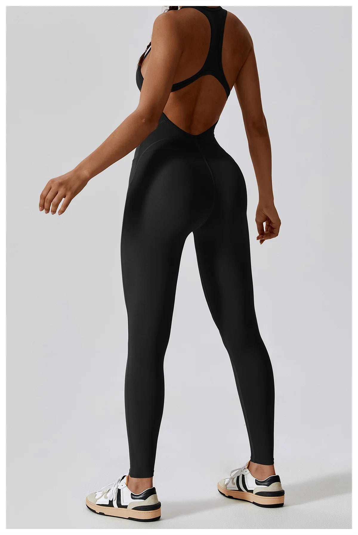 Open Back Jumpsuit for Women Workout Gym Romper Padded Yoga Set V Neck Gym Suit Backless Bodysuit Fitness Padded Gym Clothing