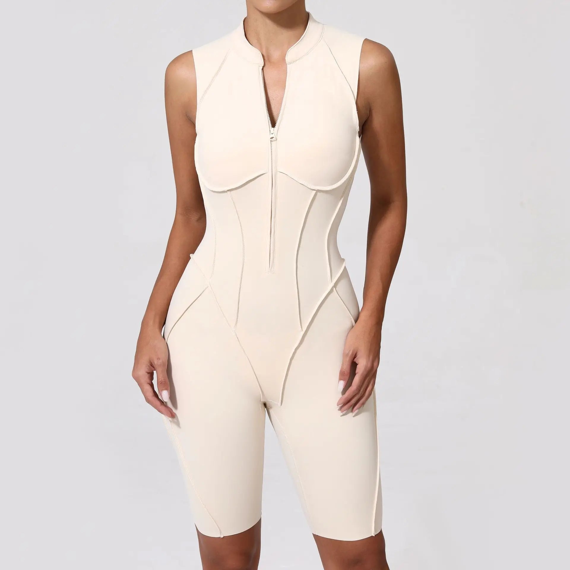 Zipper Jumpsuit Women's Fitness Suit Short Sets Sports Overalls for Woman Tracksuit Yoga Clothing Gym Workout Clothes Sportswear