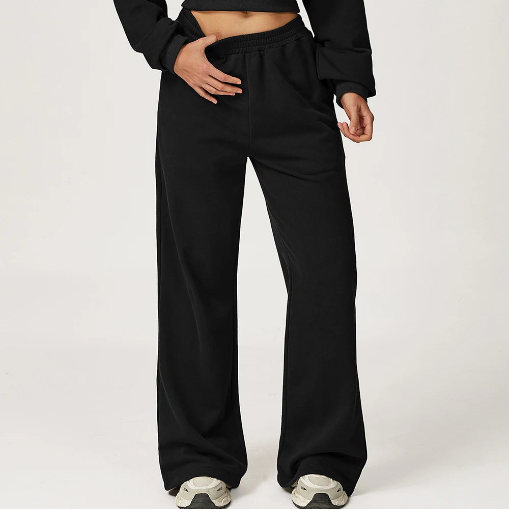 Winter New High Waisted Women's Yoga Pants Wide Leg Slimming Straight Leg Loose Pants Outdoor Casual Sports Running Pants