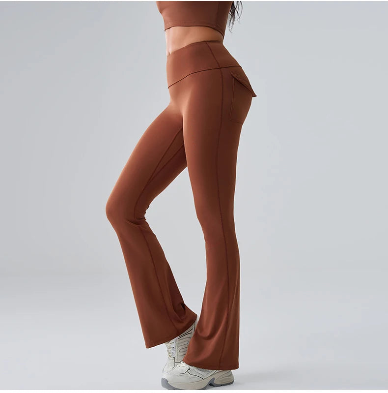 Yoga Pants Sport Leggings Women Flared Yoga Pants High Waist Wide Leg Pants Push Up Woman Tight Fitness Workout Gym Bell-bottoms