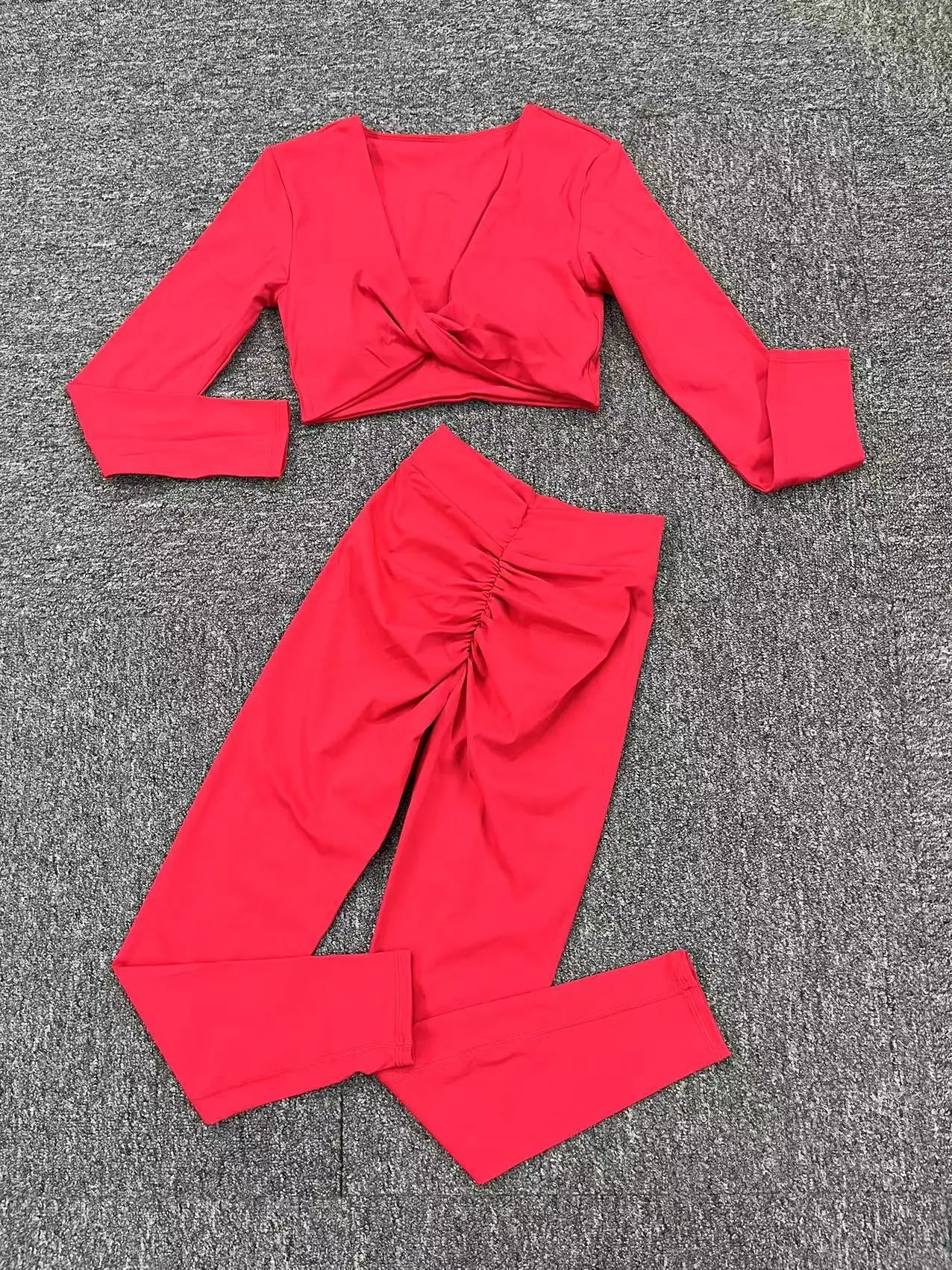 Yoga Set 2PCS Women Tracksuit Workout Set Sportswear Gym Clothes Fitness Long Sleeve High Waist Leggings Set Sports Suit