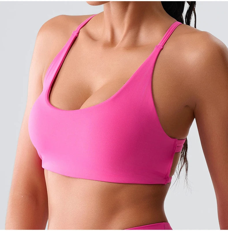Women Fitness Yoga Bra Race Back Sports Bras Nylon Top Women Bra Sexy Breathable Underwear For Women Gym Bra Running Workout Bra