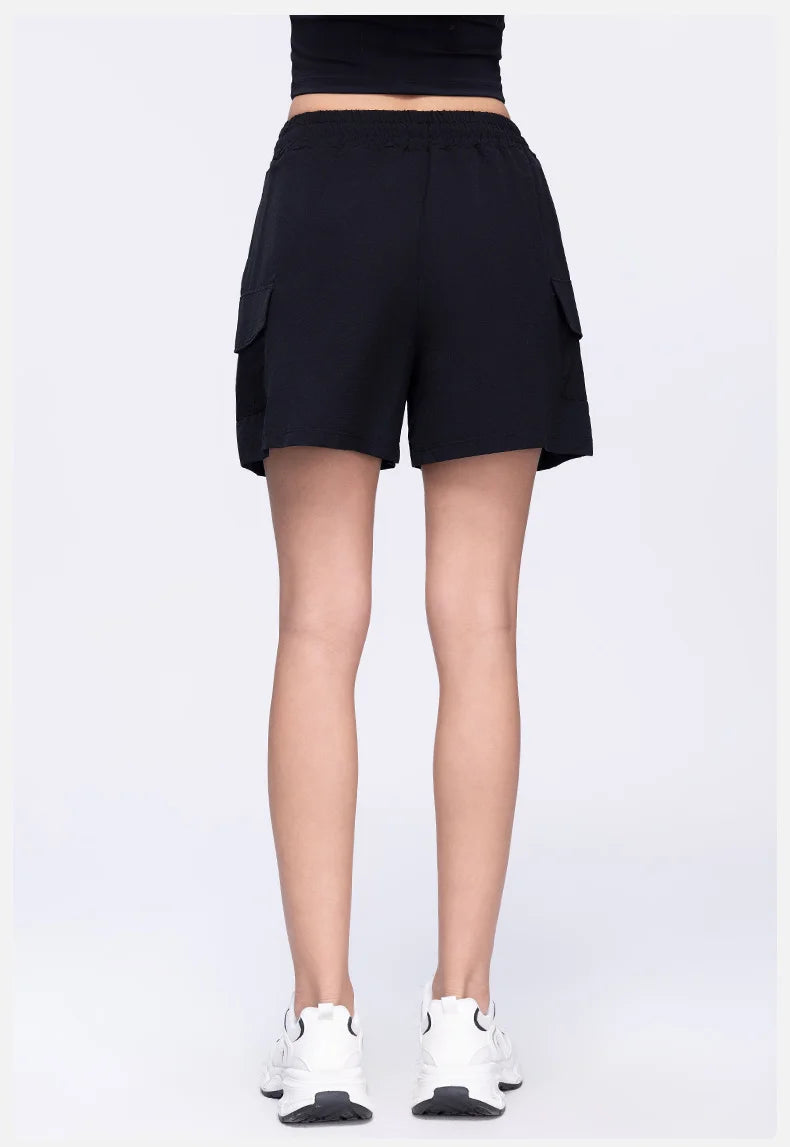 Yoga Shorts Pocket Women Fitness Shorts Running Cycling Shorts Breathable Sports Shorts High Waist Summer Workout Gym Shorts