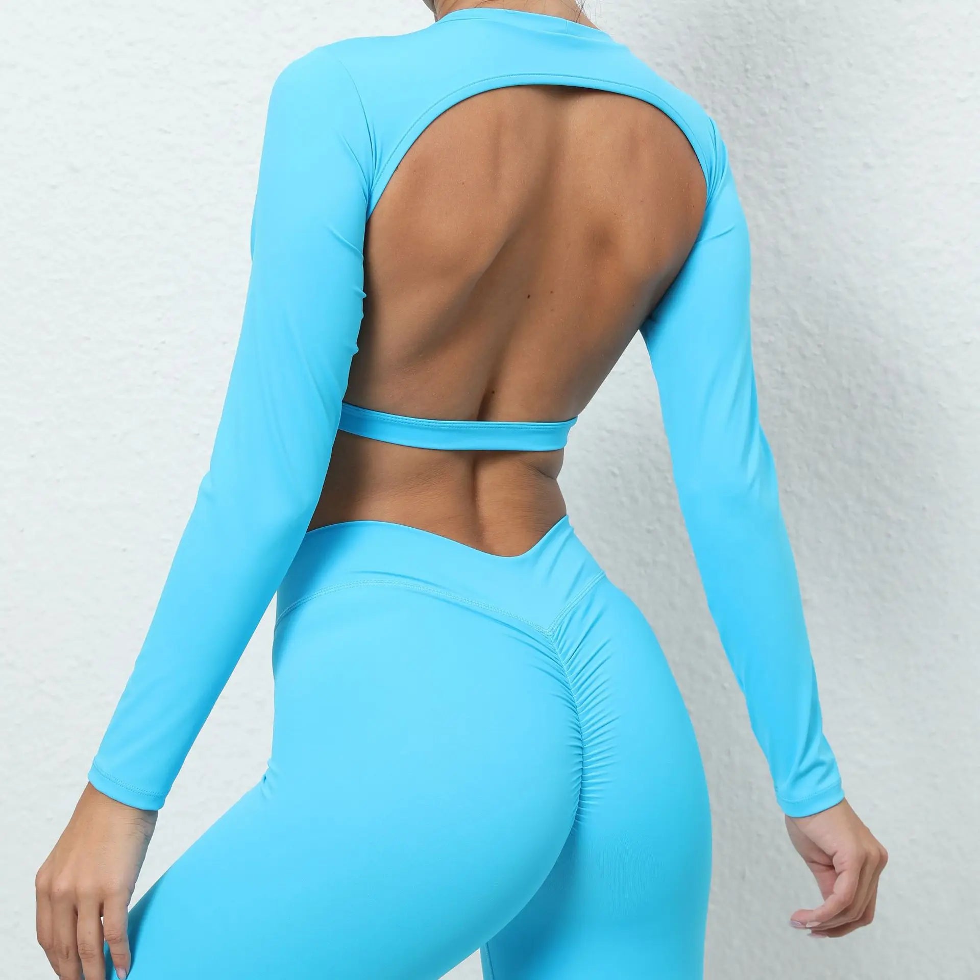 Women Long Sleeve Sport Shirt Hollow Out Yoga Tops Workout Running T-Shirt Girls Slim Gym Push Up Fitness Crop Top Female