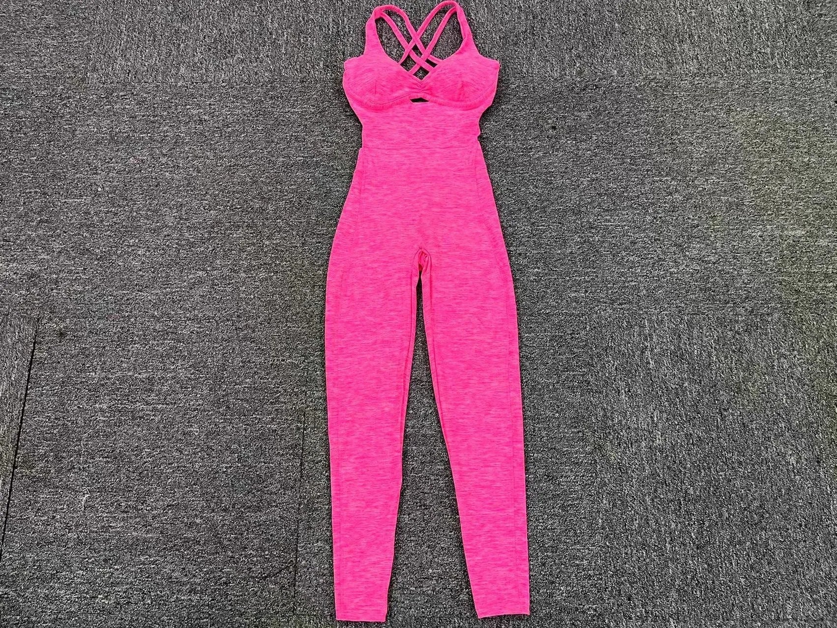 Yoga Set Jumpsuits Women Tracksuit Ribbed One Piece Fitness Rompers Sleeveless Backless Sportswear Gym Set Workout Clothes