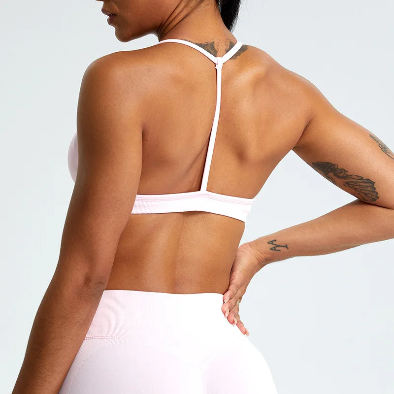 Women Sports Underwear High Support Sports Top Push Up Yoga Bra Gym Crop Top High Strength Fitness Workout Bra Running Brassiere