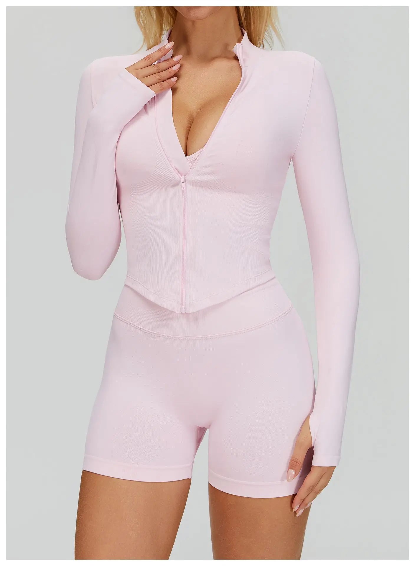 Seamless Outdoor Sports Long Sleeved Women Yoga Coat Quick Dry Zipper Cardigan Stand Up Collar Jacket Running Fitness Jacket Top