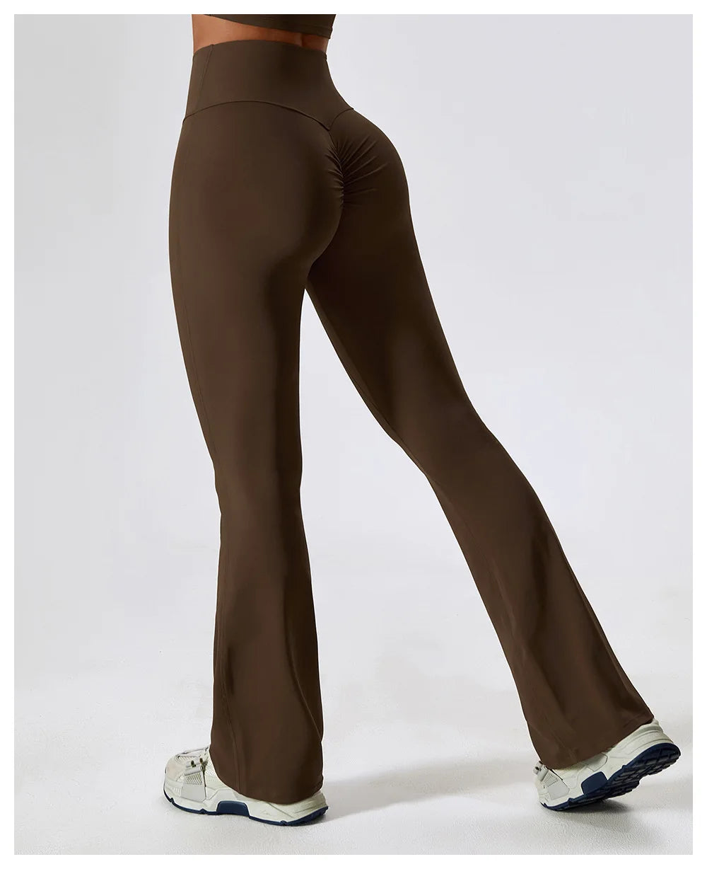 Yoga Bell-bottoms Tight Scrunch Butt Lifting Dance High Waist Tights Women Sport Pants Gym Running Breathable Fitness Leggings