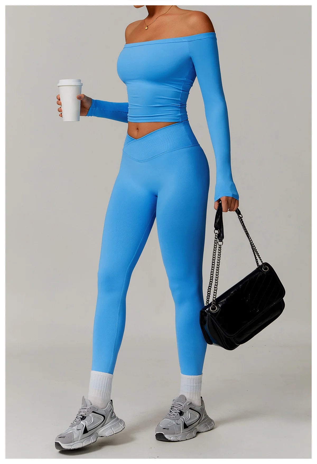 2 Pieces Yoga Suit Sports Set Women Athletic Wear Gym Set Women Tracksuit Running Workout Long Sleeve Sports Shirt Yoga Clothing