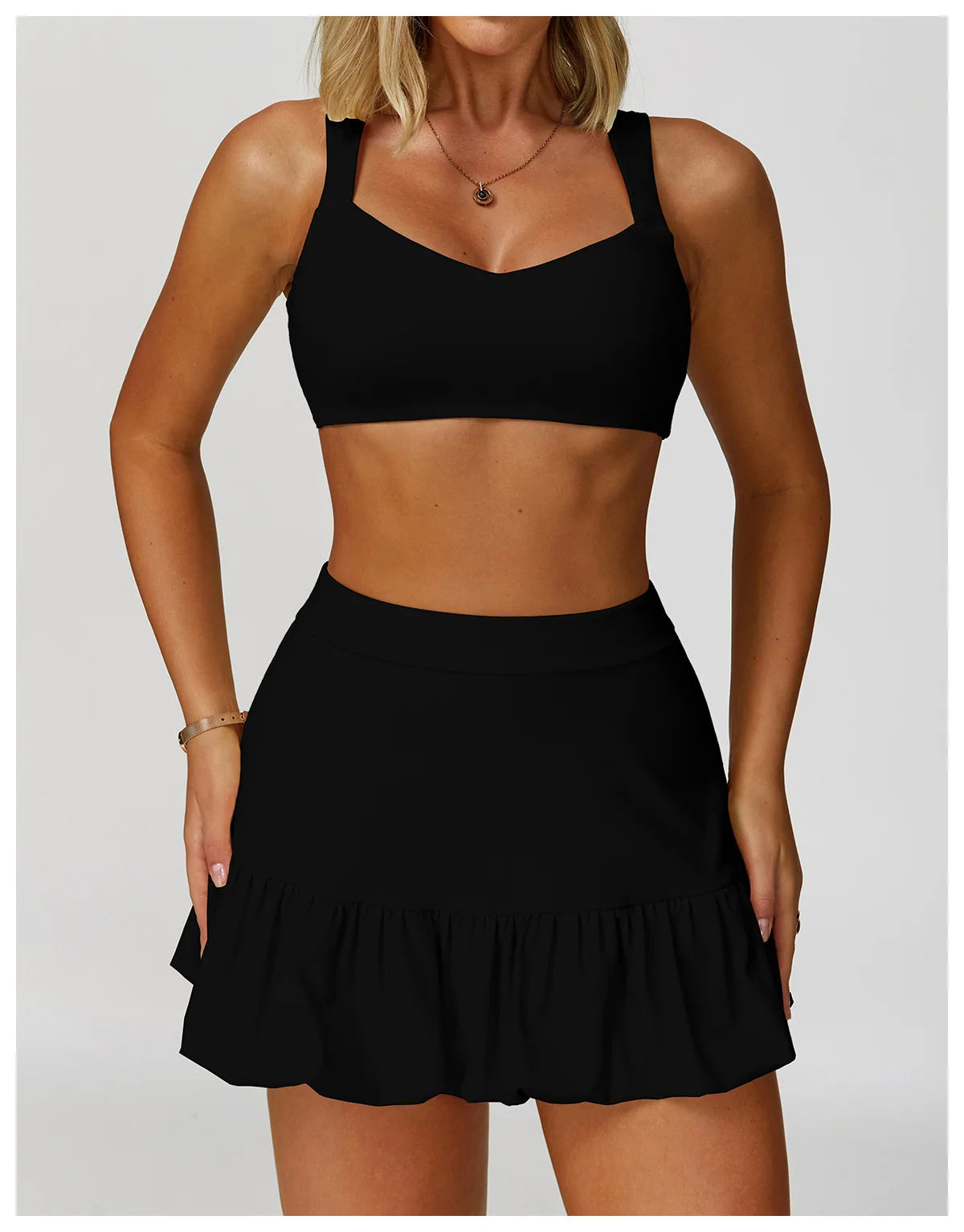 High Waisted Tennis Mini Skirt Women's Tennis Yoga Golf Sports Belt Safety Pants Pocket Comfortable and Breathable Sports Skirt