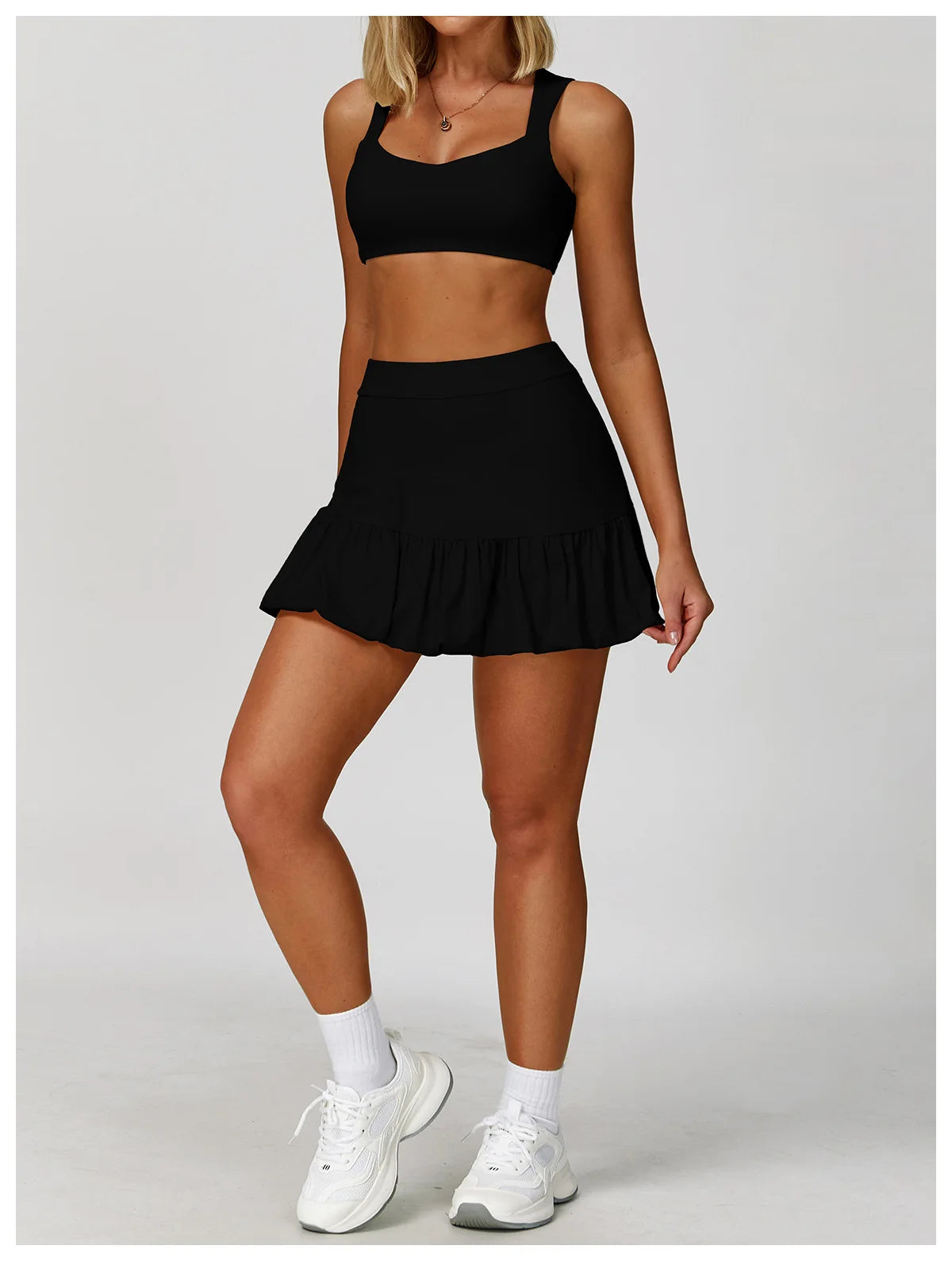 High Waisted Tennis Mini Skirt Women's Tennis Yoga Golf Sports Belt Safety Pants Pocket Comfortable and Breathable Sports Skirt