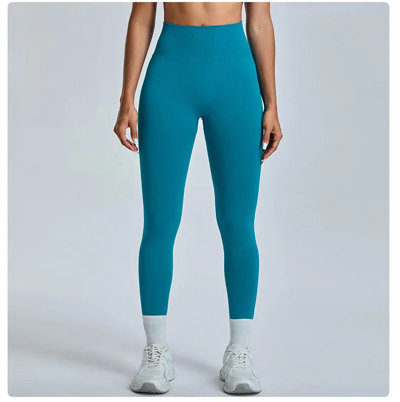 Seamless Fitness Women's Sport Leggings High Waist Elastic Solid Yoga Leggings Gym Jogging Quick Dry Push Up Slim Pants Female