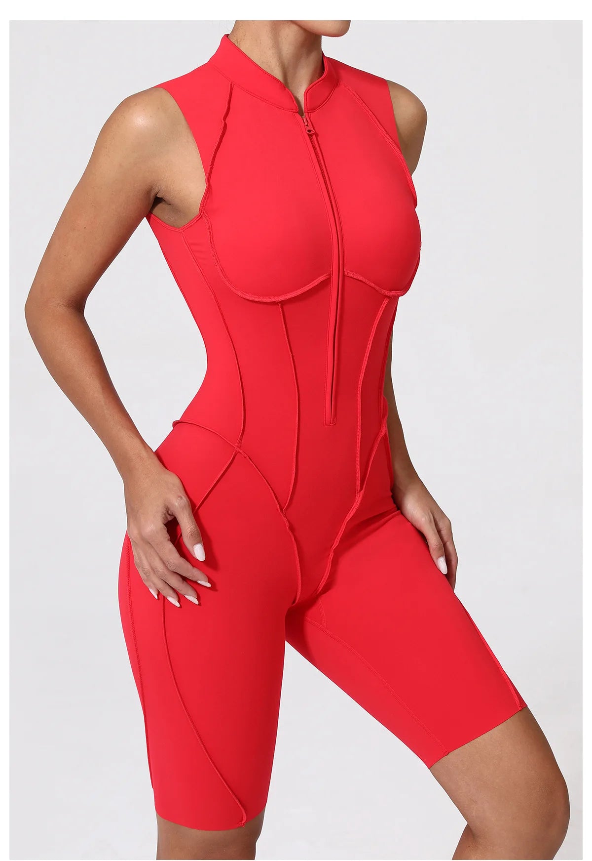 Zipper Jumpsuit Women's Fitness Suit Short Sets Sports Overalls for Woman Tracksuit Yoga Clothing Gym Workout Clothes Sportswear