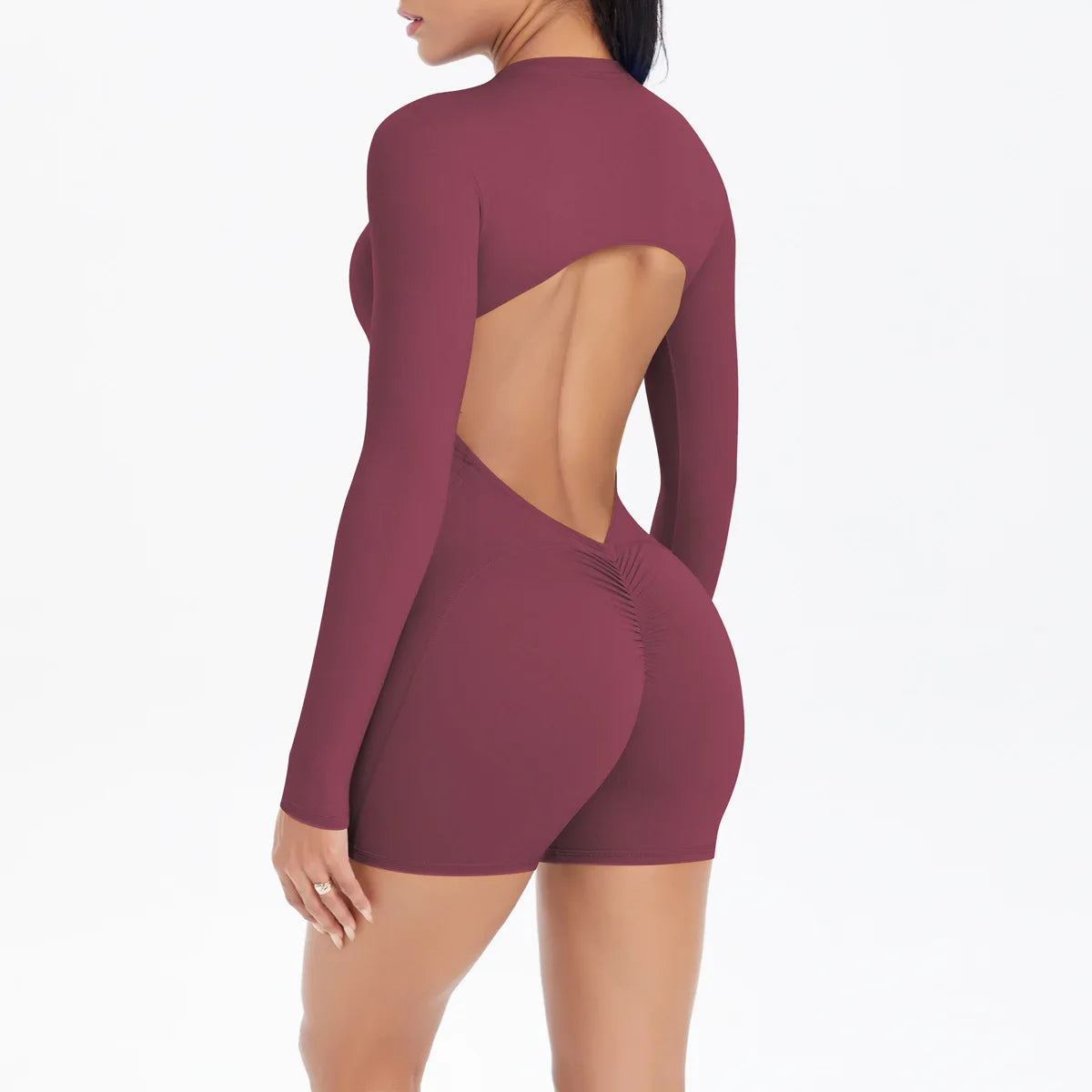 Gym Jumpsuit Women's Fitness Suit Short Set Sports Overalls Woman Tracksuit Yoga Clothing Zipper Long Sleeved Workout Sportswear