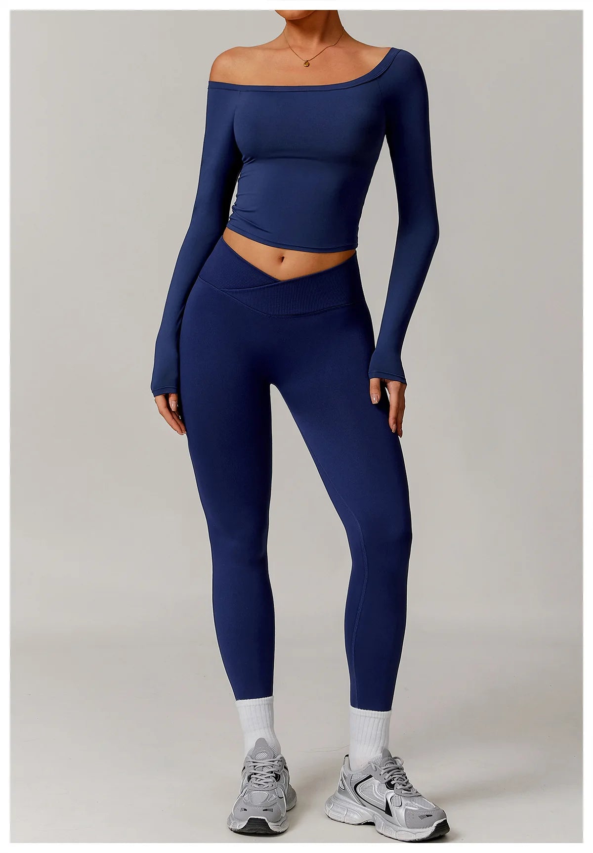 2 Pieces Yoga Suit Sports Set Women Athletic Wear Gym Set Women Tracksuit Running Workout Long Sleeve Sports Shirt Yoga Clothing