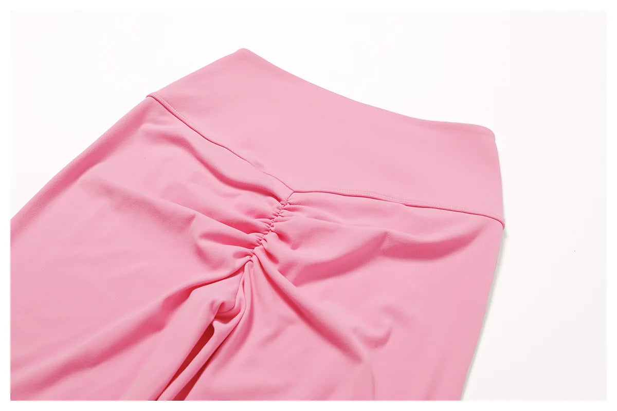 Yoga Bell-bottoms Tight Scrunch Butt Lifting Dance High Waist Tights Women Sport Pants Gym Running Breathable Fitness Leggings