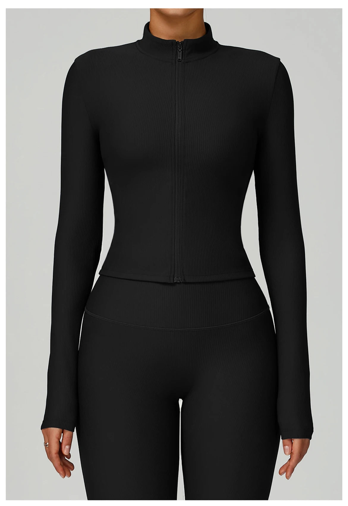 Yoga Jacket Women's Coat Standing Collar Yoga Long Sleeved Sports Jacket Running Training Fitness Top Gym Workout Running Tops