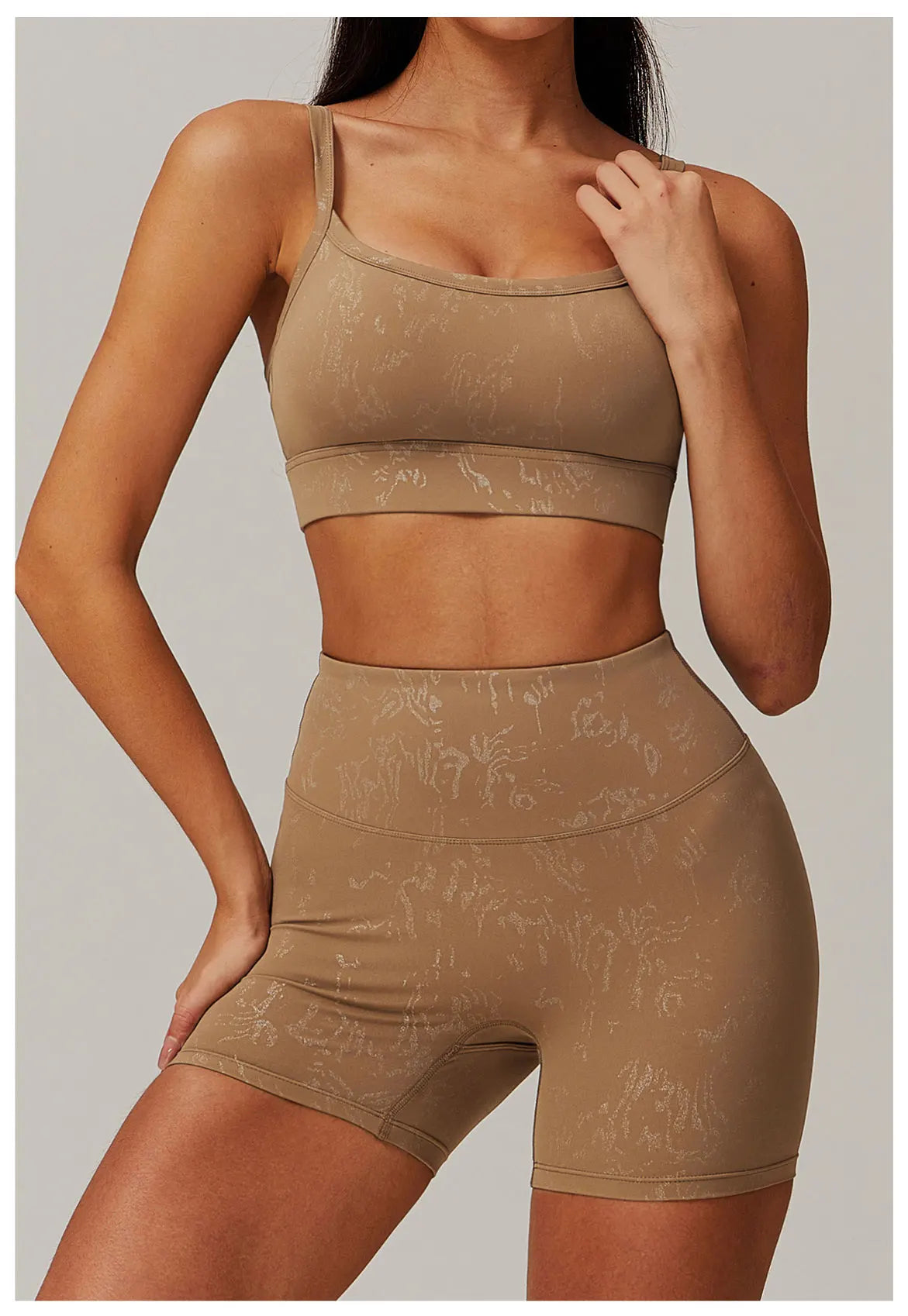 Elastic Yoga Shorts Women High Waist Tummy Control Ruched Booty Pants Printed Butt Lifting Push Up Gym Workout Compression Tight