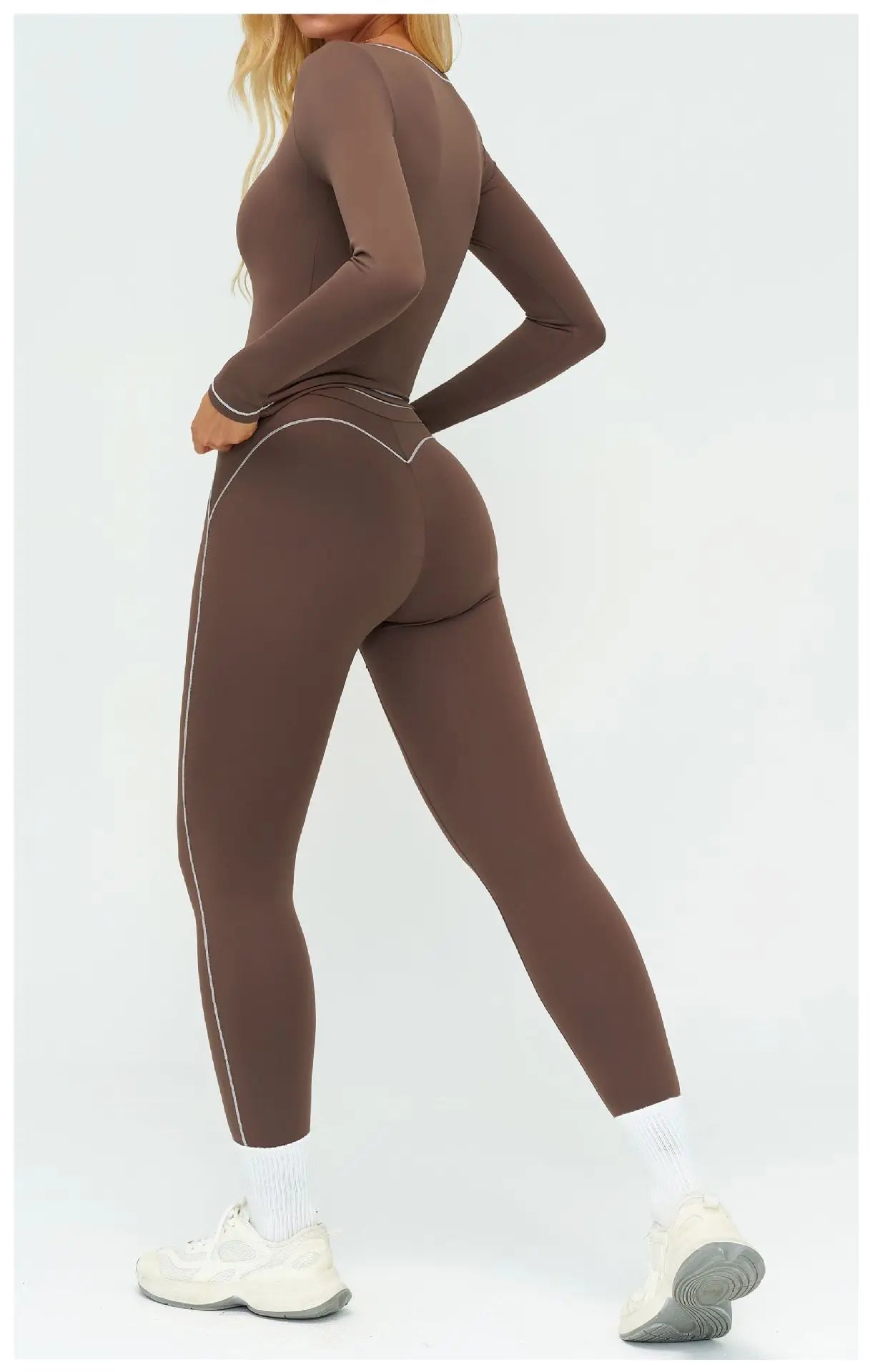 Yoga Set Women Tracksuit 2PCS Sportswear Workout Clothes Athletic Wear Gym Leggings Fitness Outfits Top Long Sleeve Sports Suits