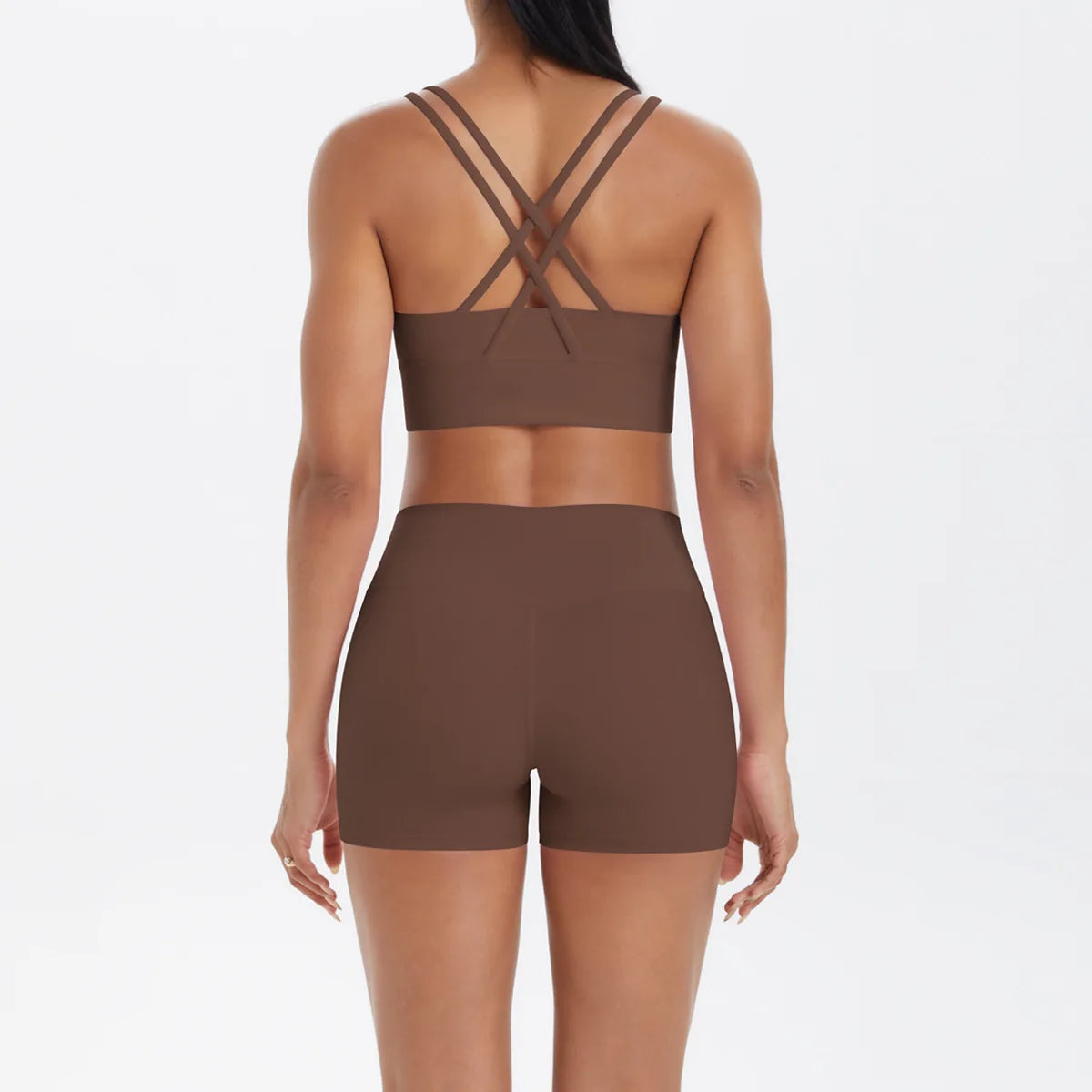 Yoga Sport Set Women Seamless Crop Top Bra Shorts Yoga Set Comfort Elastic Sportsuit Workout Outfit Fitness Gym Clothes