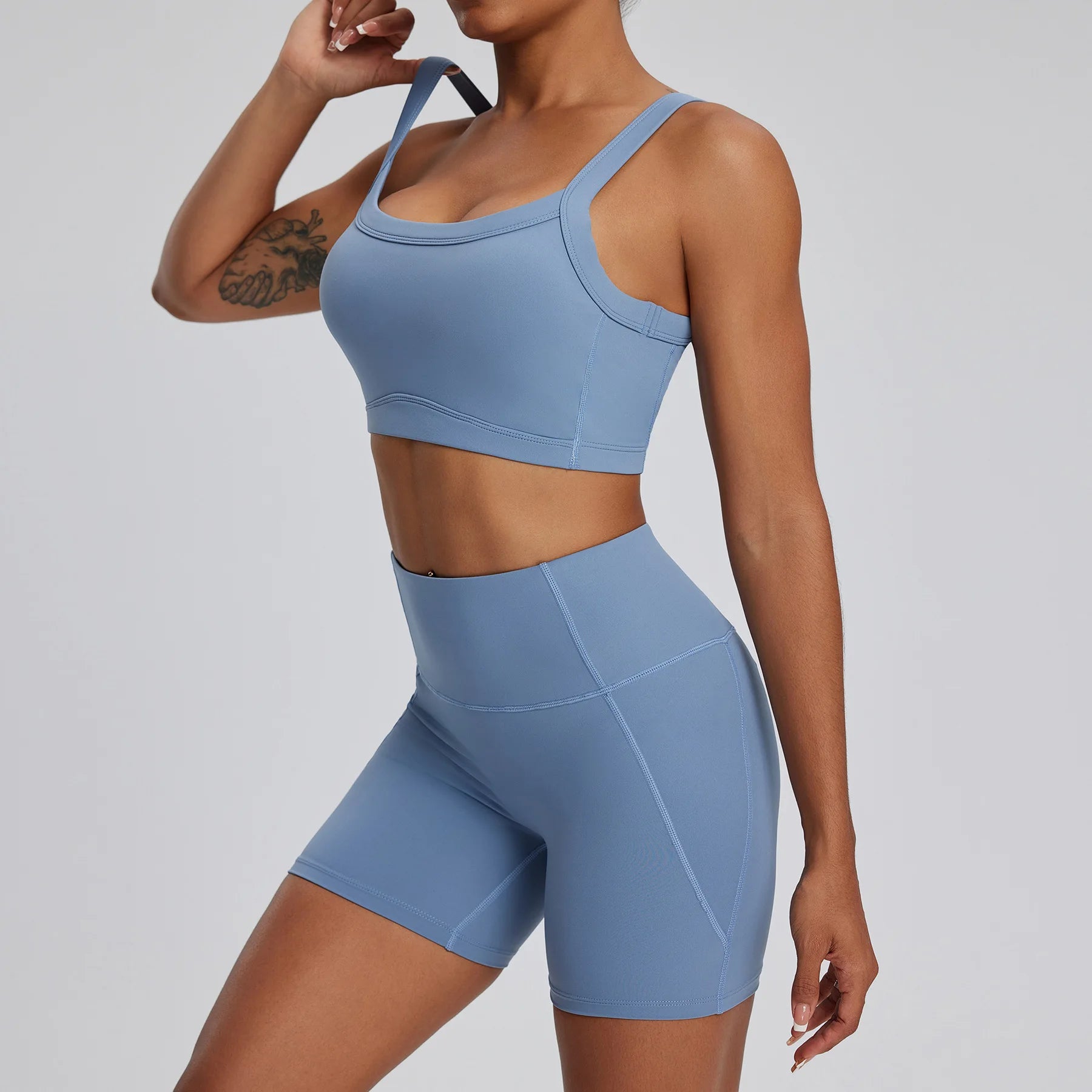2PCS Yoga Suit Gym Set Women Clothes Running Tracksuit Workout Long Sleeve High Waist Bell-bottoms Sports Shirt Yoga Clothing