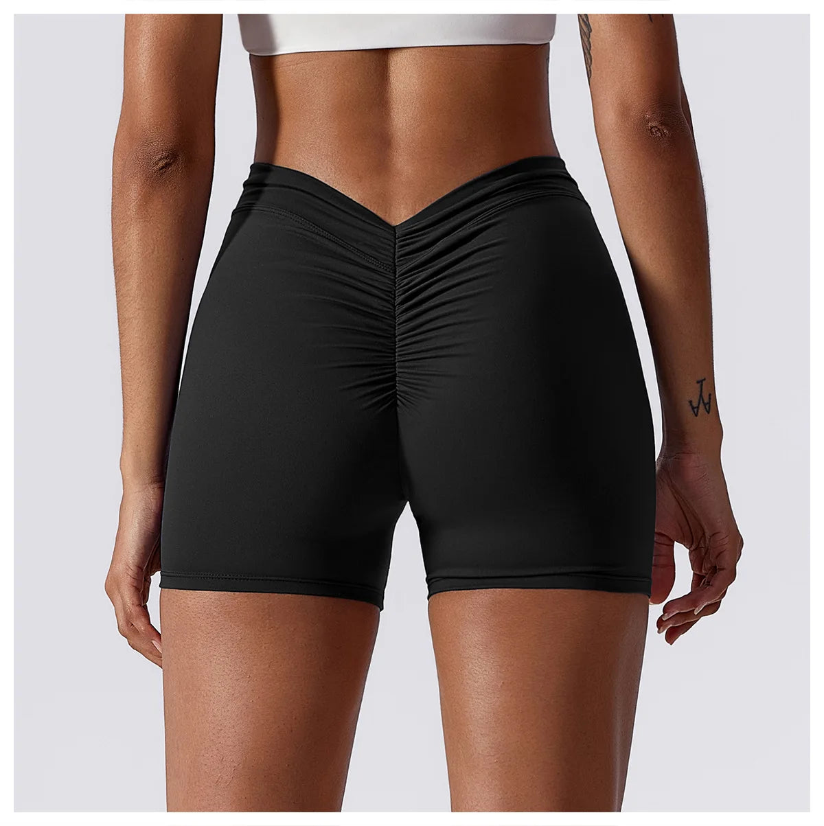 Women Yoga Shorts High Waist Scrunch Butt Lifting Comfort Fitness Gym Tights Squat Proof Naked Feel V-shaped Back Sports Shorts