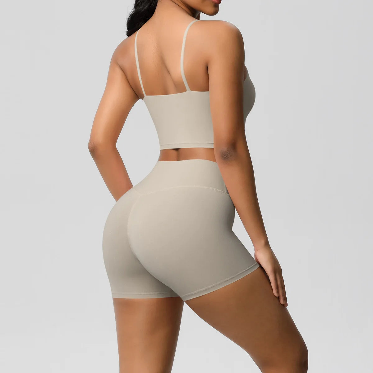 Yoga Sport Set Women Seamless Crop Top Bra Shorts Yoga Set Comfort Elastic Sportsuit Workout Outfit Fitness Gym Clothes