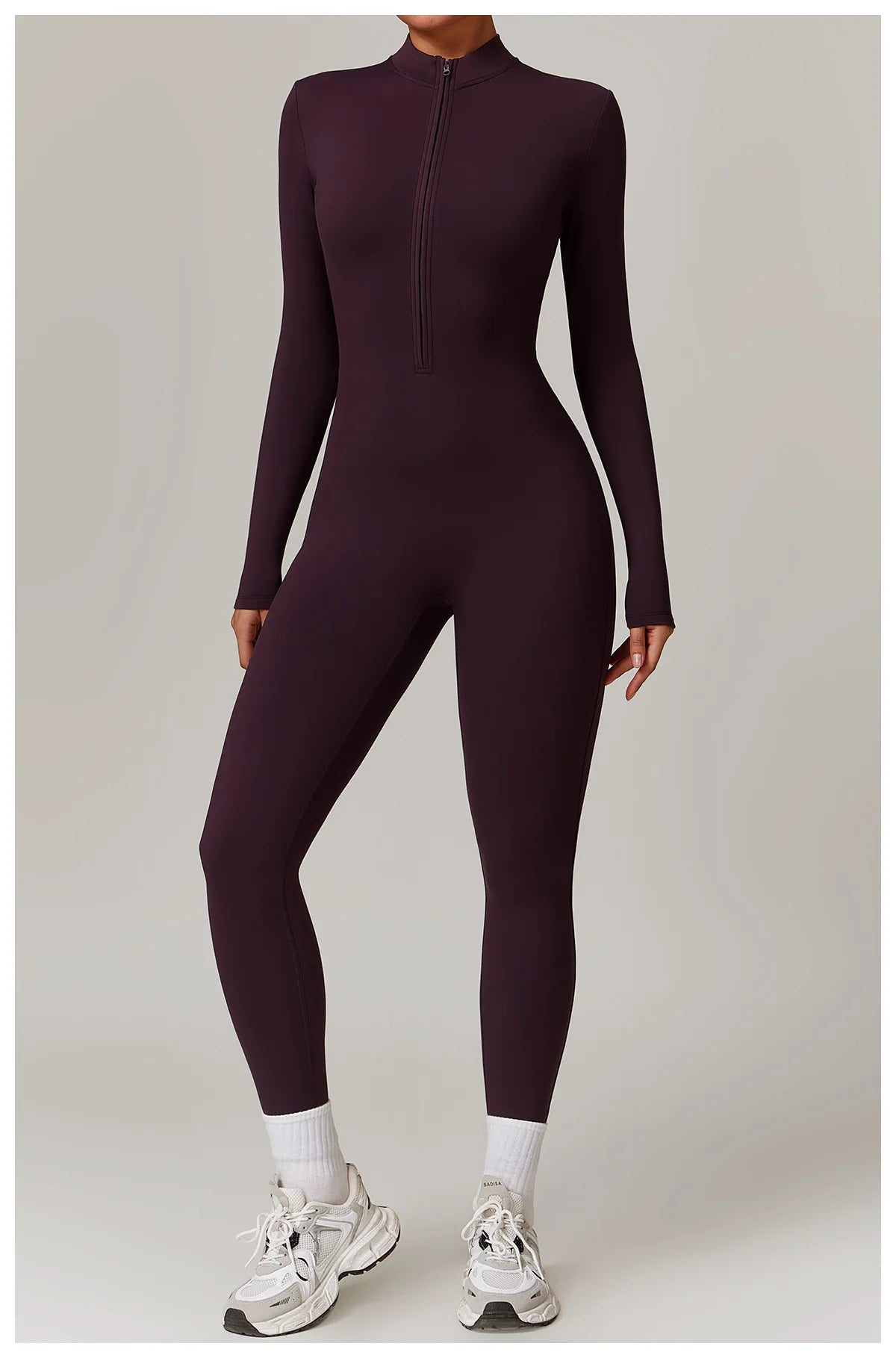 Women Tracksuit Yoga Set One Piece Jumpsuit Zipper Long Sleeved Fitness Sports Bodysuit Gym Push Up Workout Clothes Sportswear