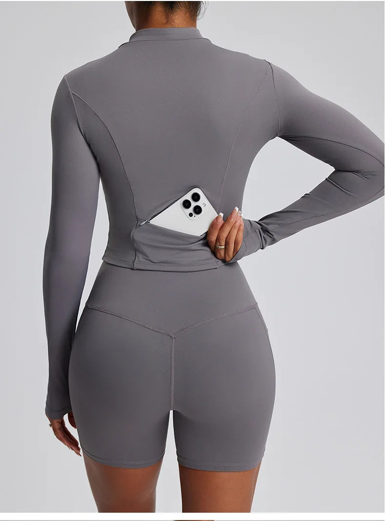 2PCS Yoga Suit Gym Set Women Clothes Running Tracksuit Workout Long Sleeve High Waist Bell-bottoms Sports Shirt Yoga Clothing