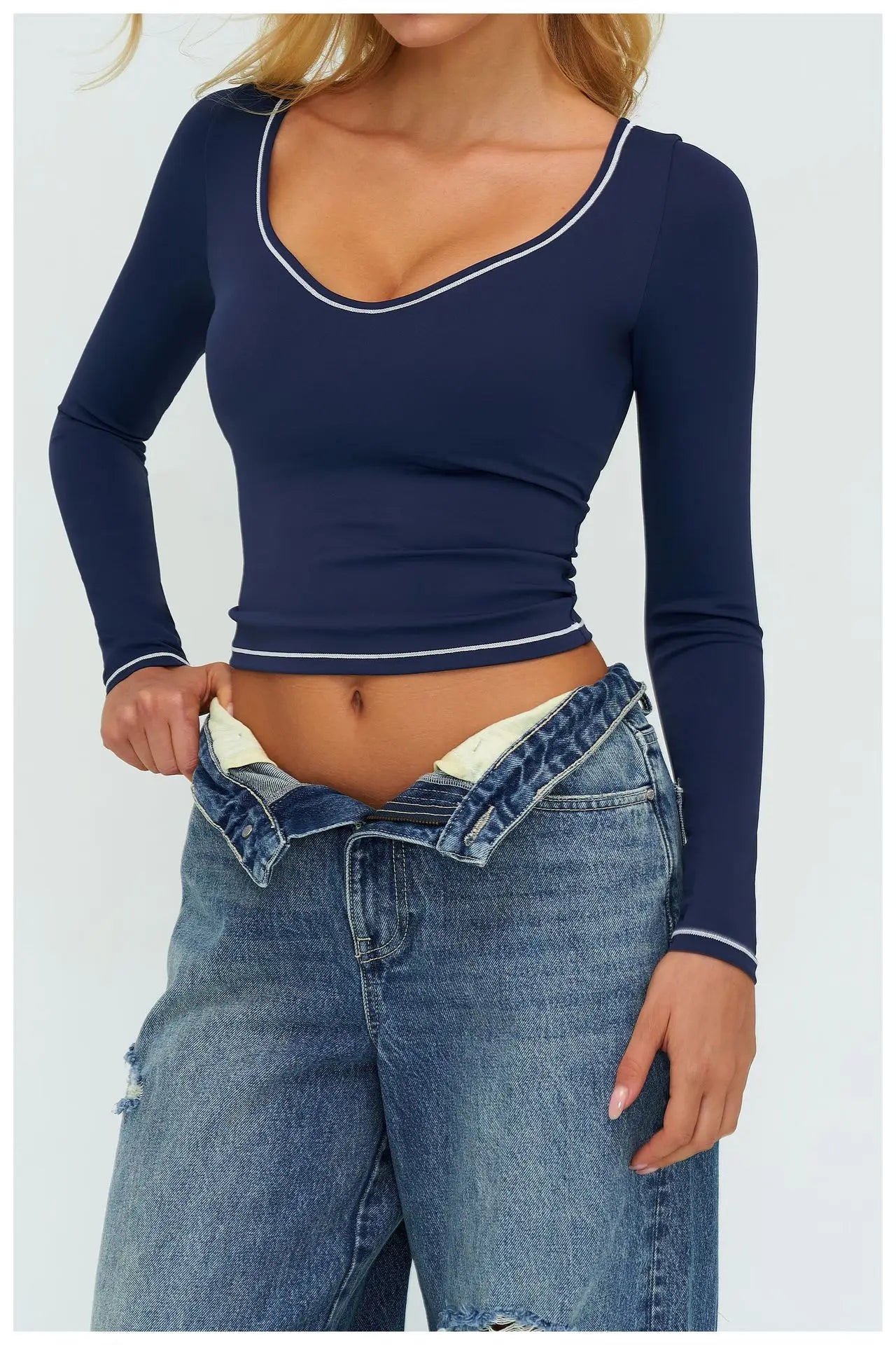Yoga Shirts Women's Yoga Long Sleeve Fitness Long Sleeve Running Gym Clothes Workout Dry Fit Breathable High Elastic Sports Top