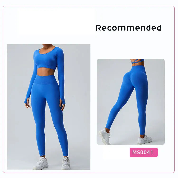 Sexy Women's Backless Shirt Seamless Crop Top Fitness Shirts Long Sleeve Gym Workout Sports Top Woman Front Yoga Tops Activewear