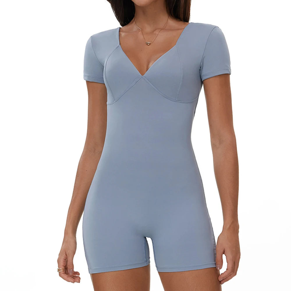 Yoga Jumpsuit Sexy Back V Rompers Gym Set Women Training Yoga Suit Sportswear Women Sports Jumpsuit Fitness Workout Bodysuits