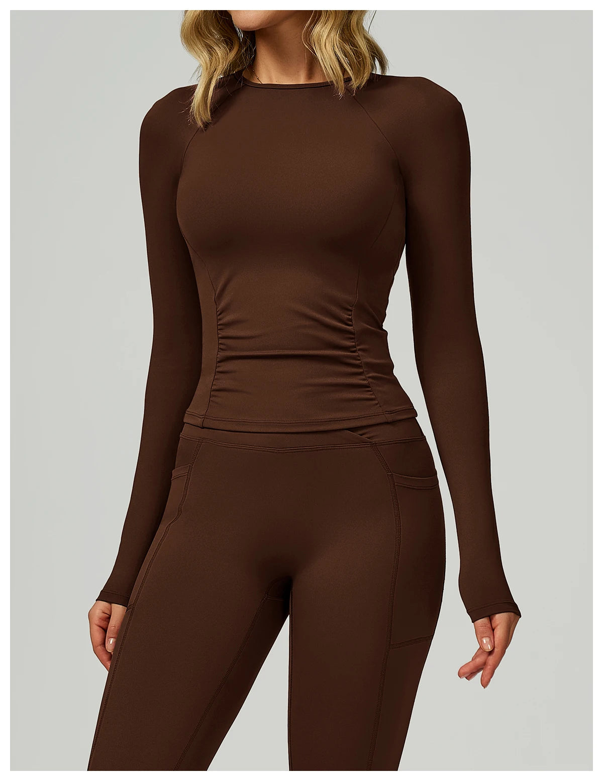 Women's Long Sleeve Top Yoga Shirts Running T-Shirt Workout Fitness Long Sleeve Gym Push Up Sports Top Sexy Training Crop Top