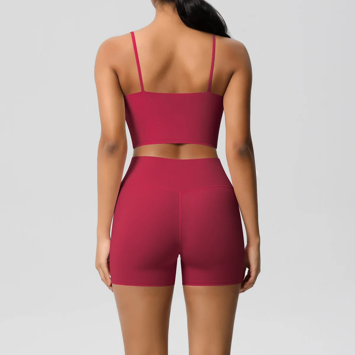 Yoga Sport Set Women Seamless Crop Top Bra Shorts Yoga Set Comfort Elastic Sportsuit Workout Outfit Fitness Gym Clothes