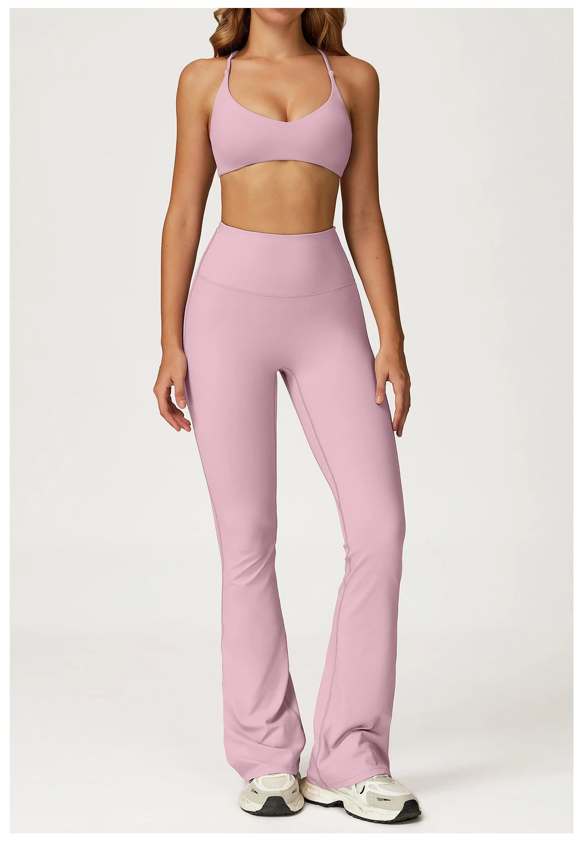 Women Yoga Set 2PCS Sportswear Push Up Workout Clothes Athletic Wear Gym Legging Fitness Bra Crop Top Long Sleeve Sports Suits
