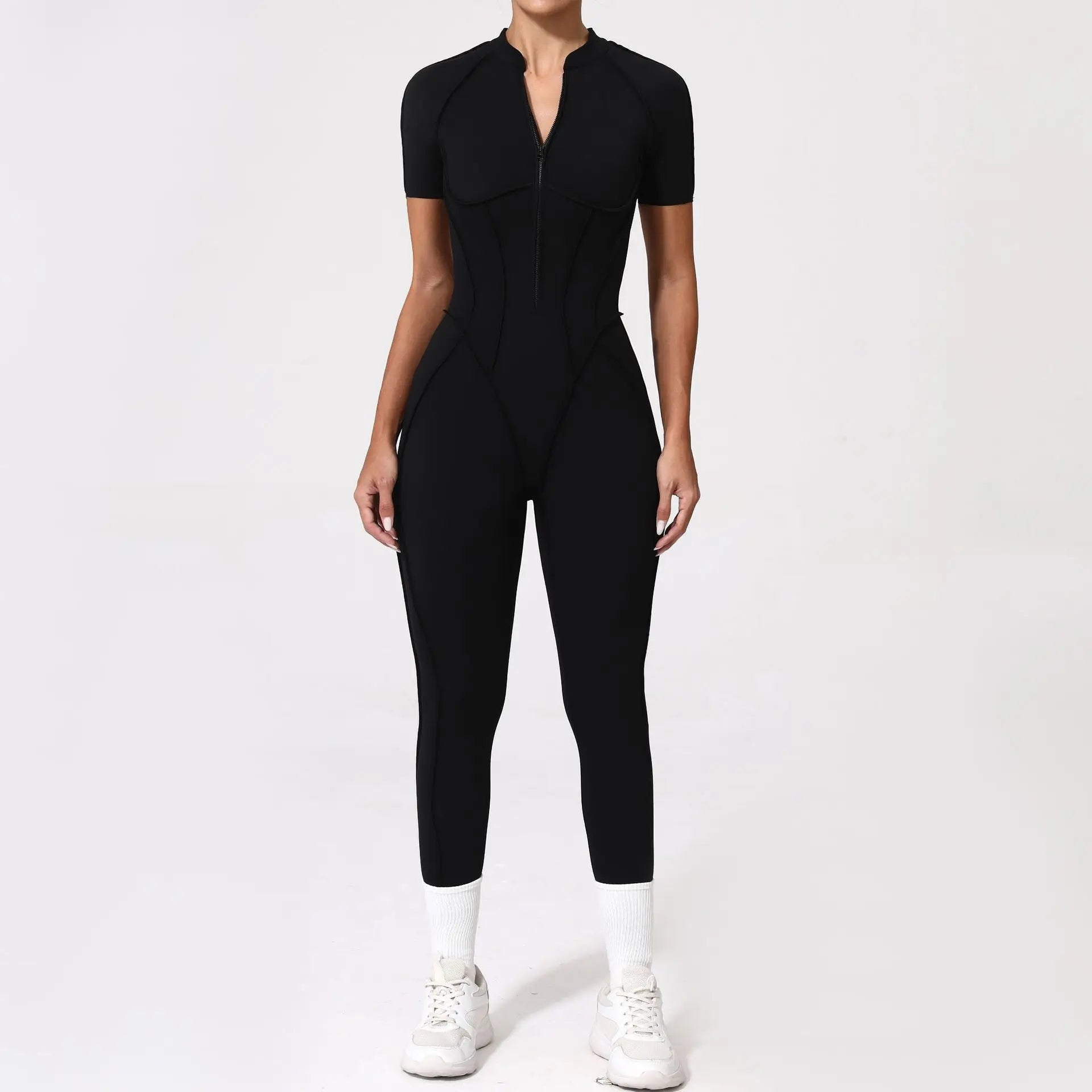 Gym Jumpsuit Women's Fitness Suit Zipper Long Sleeved Sets Sports Overalls for Woman Tracksuit Yoga Clothing Workout Sportswear
