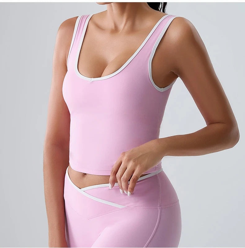 Workout Bra Fitness Yoga Bras Women Race Back Sports Bras Color Blocked Top Women Bra Sexy Breathable Underwear Women Gym Tops