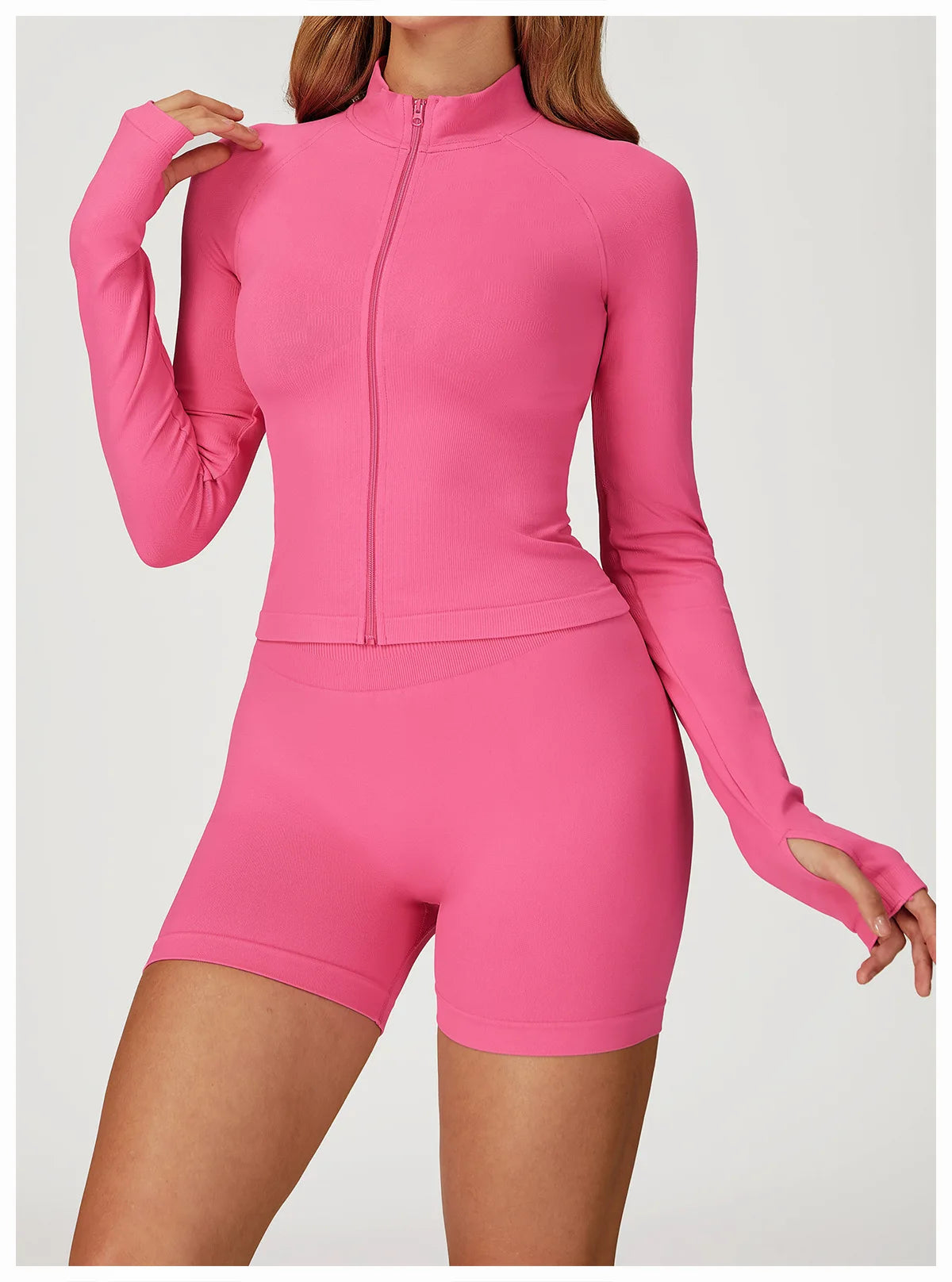 2PCS Seamless Yoga Set Gym Clothes Athletic Wear Women Fitness Set Tracksuits Sports Long Sleeved Gym Suit Leggings Sportswear