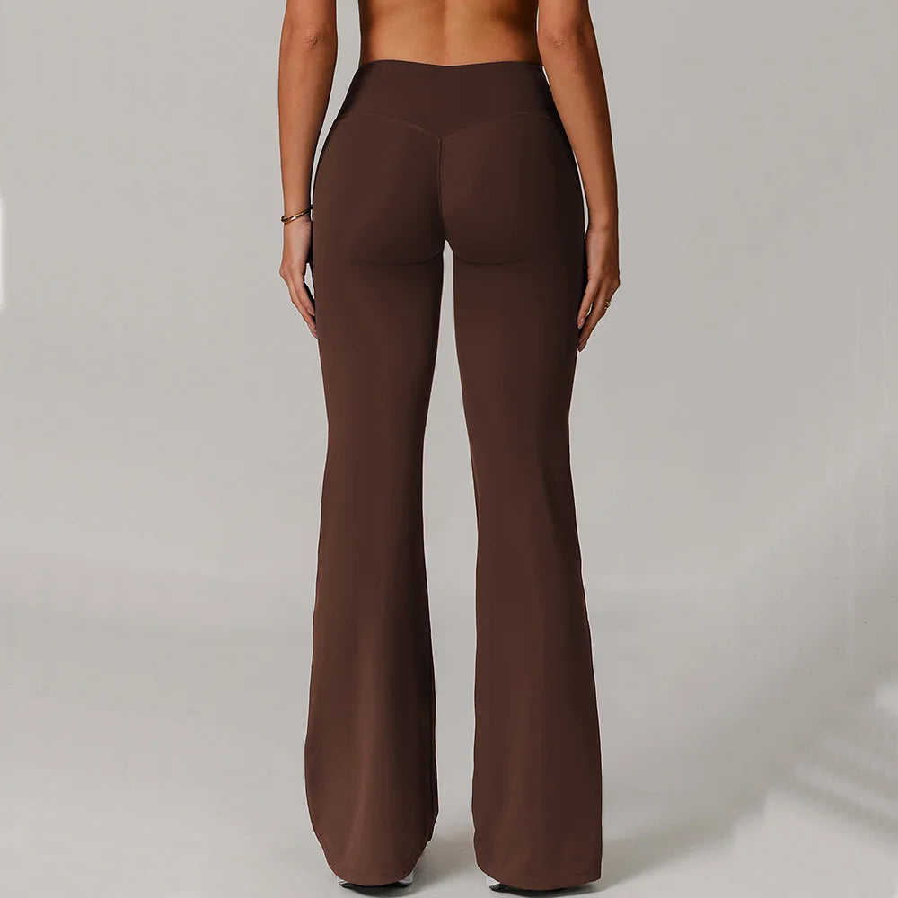 Gym Leggings Women Bell-bottoms Yoga Pants Sexy High Waist Lifting Leggings Pants Women Sports Clothing Fitness Wide Leg Pants