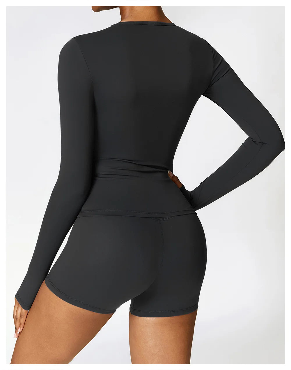 Yoga T-shirts Solid Sports Top Women Long Sleeve Gym Workout Running Shirts Sexy Exposed Navel Quick Dry Fitness Gym Sport Wear