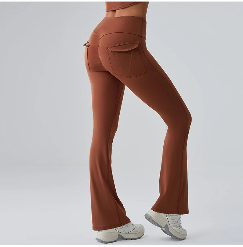 Sports Leggings Women Flares Leggings High Waist Tights Scrunch Butt Yoga Flares Pants Push Up Gym Leggings Women Yoga Clothes