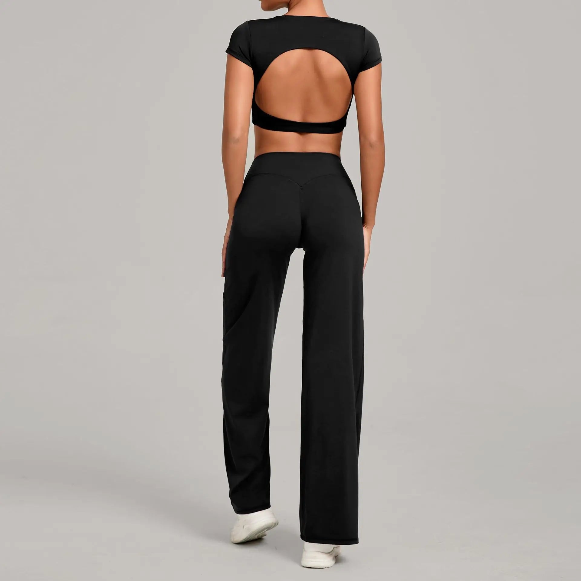 Women Tracksuit Yoga Suit 2PCS Sports Outfits Gym Set Running Workout Clothes Sports Short Sleeves Athletic Wear Yoga Clothing