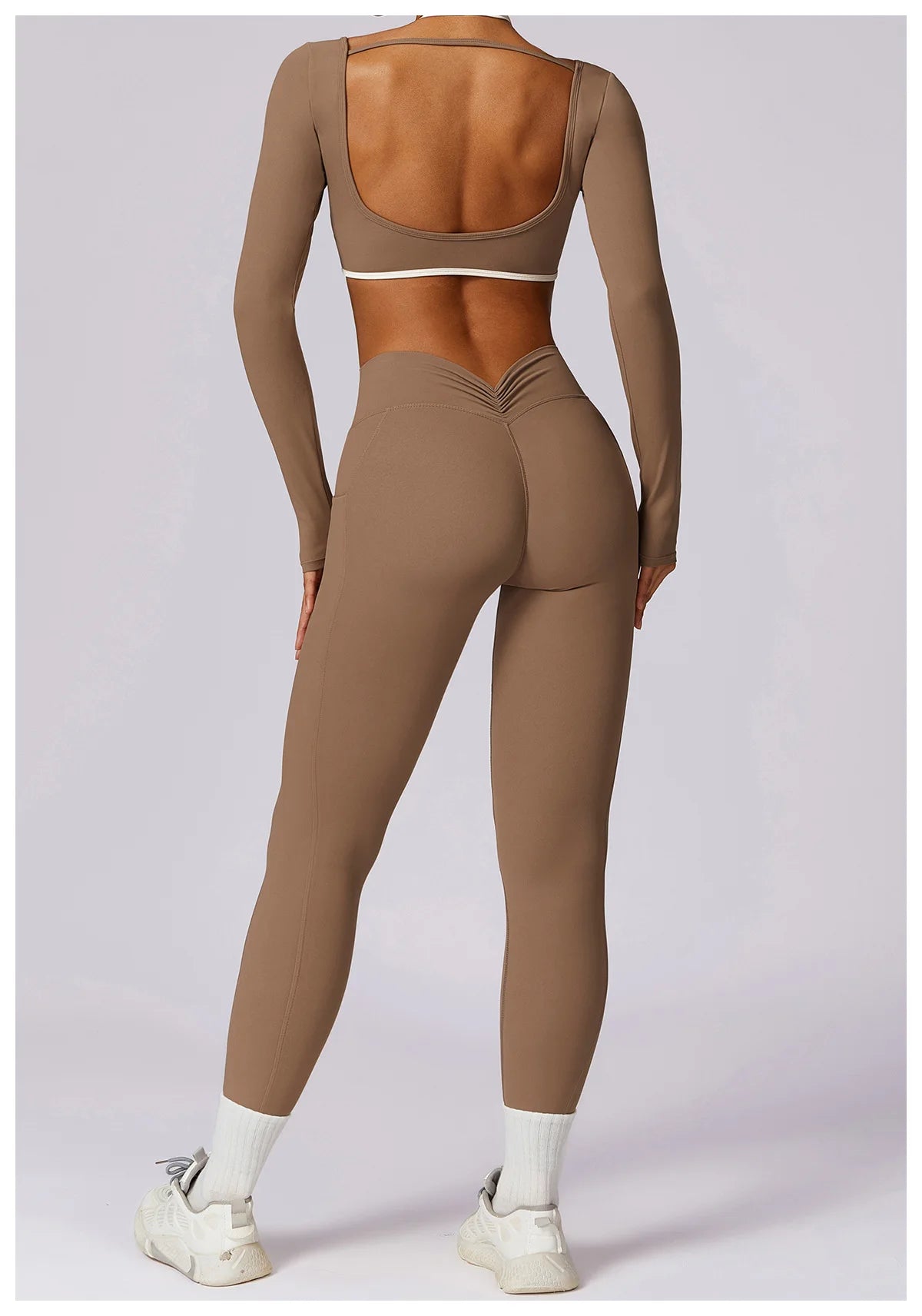 Hollowing Out Yoga Shirts For Women Long Sleeve Fitness Running Gym Clothes Workout Dry Fit Breathable High Elastic Sports Top