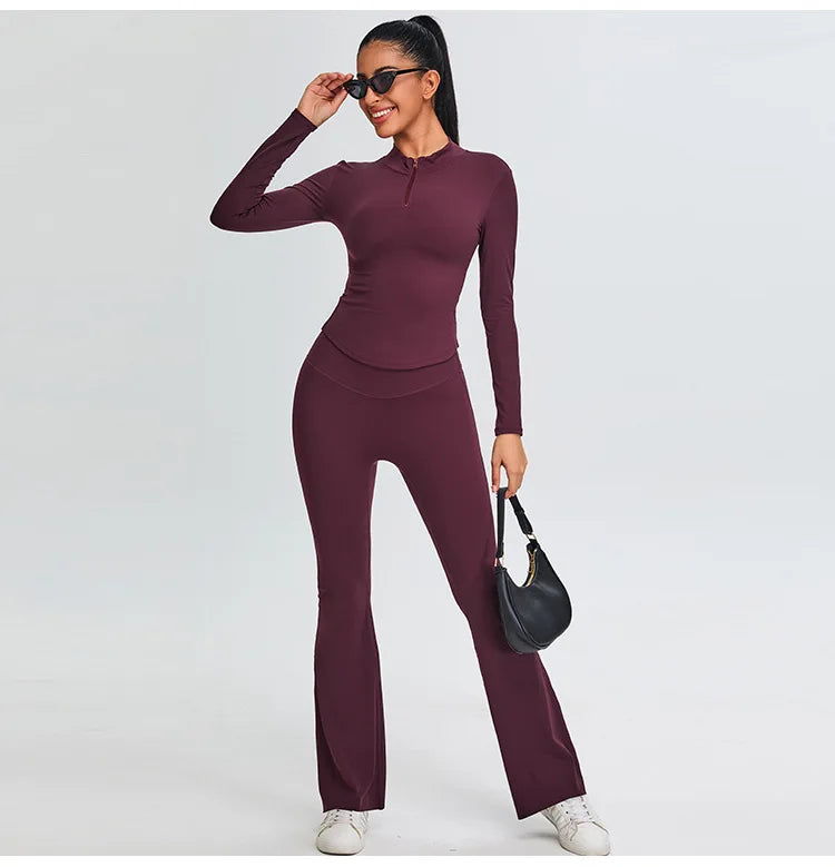 Half Zipper Yoga Long Sleeve Women Shirt Sports Jacket Fitness Gym Top Activewear Running Coats Sports Workout Clothes Woman Top
